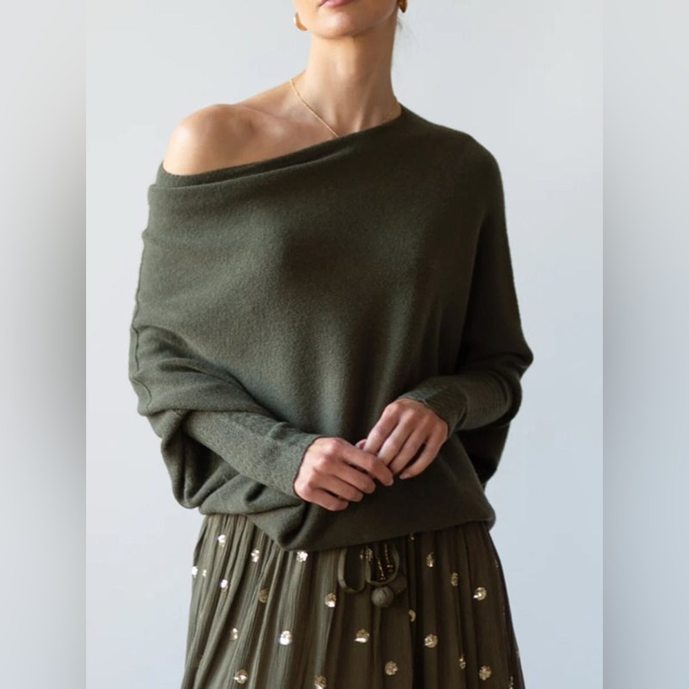 Boat Neck Long Sleeve Sweater